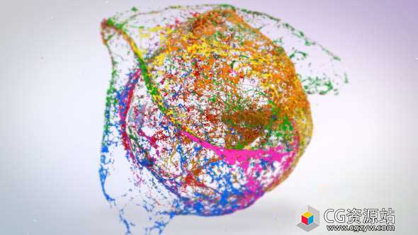 AE模板-混合油漆标志汇聚冲击爆炸Logo动画 Mixing Paints Logo Reveal