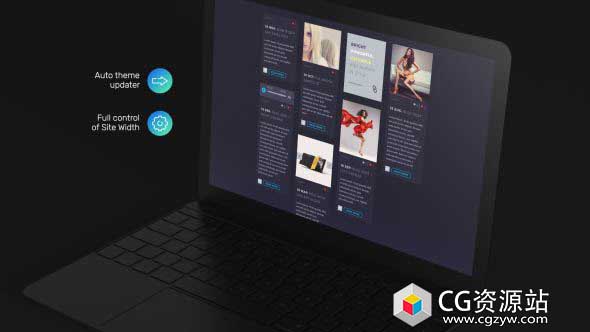 AE模板-网站笔记本电脑宣传应用程序主题演示网页设计动画