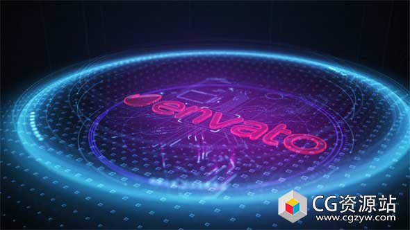 AE模板-高科技感冲击波特效演绎标志片头Logo动画Technology Logo