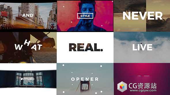 AE模板-动感图文宣传片头节奏感文字排版片头 Pure Rhythm Opener