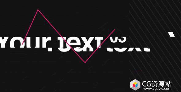 AE模板-线条运动文字标题片头 Rad Text