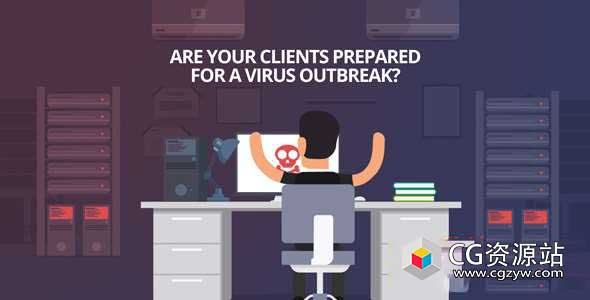 AE模板-互联网机房网络安全MG动画 Secure Hosting Explainer