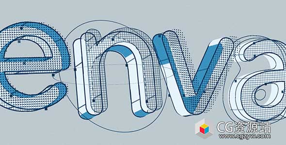 AE模板-三维字符标题标志包线框文字Logo动画 Structure – 3D Character Title Logo Pack