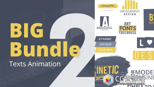 AE模板-商业企业动态文字标题动画栏目包装 Texts Animation Bundle Pack 2-图片1