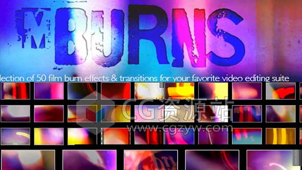 FCPX插件-mBurns 50种炫光特效转场插件+50种炫光视频素材