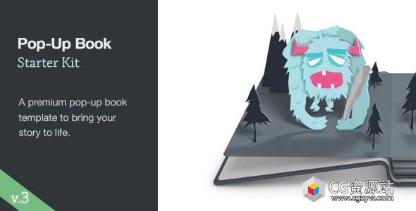 AE模板-三维卡通儿童翻书动画片头工具包popup-book starter kit更新v3.2-图片1