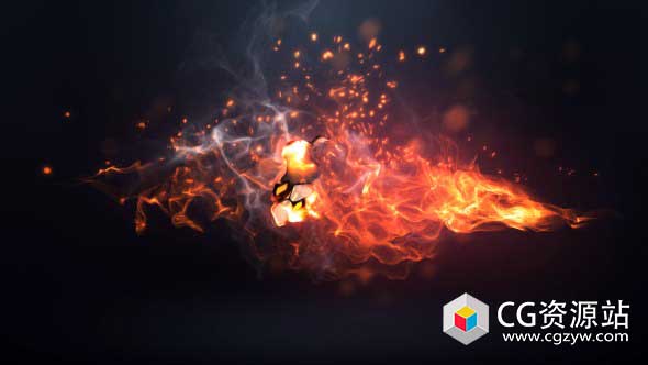 AE模板-Particular电影火焰冲击转场Logo展示 Fire Logo Intro