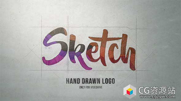AE模板-手绘素描Logo标志展示 Sketch Logo