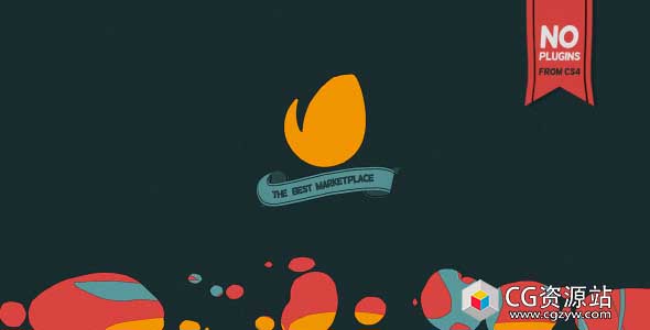 AE模板-MG动画液体运动飞溅图形Logo展示 Sticky Colors