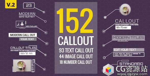 AE模板-152组高科技呼叫指示线信息图产品介绍排版动画