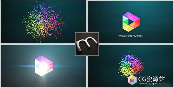AE模板-闪光粒子汇聚图案logo动画片头logo-formation