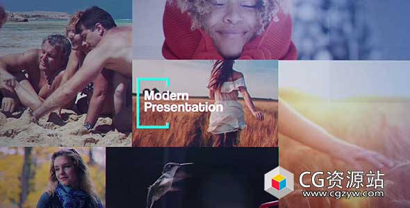 AE模板-创意幻灯片图片视频推拉视差展示片头 The Slideshow