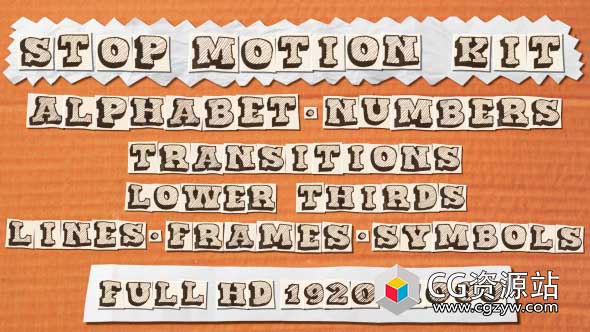AE模板-复古创意字母纸张文字定格动画片头 Stop motion Kit