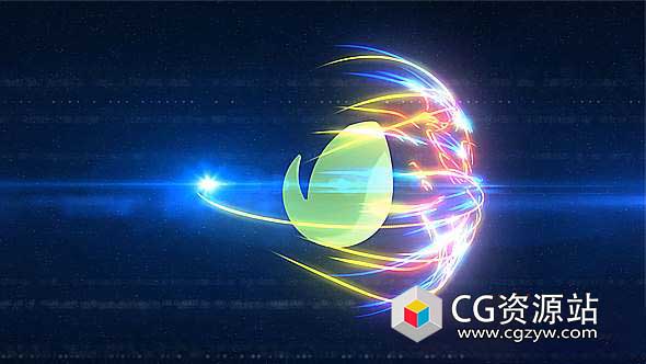 AE模板-多彩光线粒子球形Logo动画 Colorful Reveal