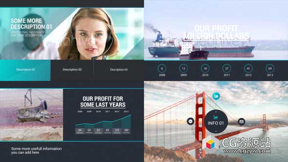 AE模板-时尚明亮企业动态展示项目报告宣传视频包装 Corporate Presentation