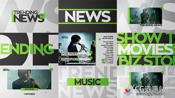 AE模板-动感时尚音乐网络介绍栏目包装片头 Dynamic Show Package