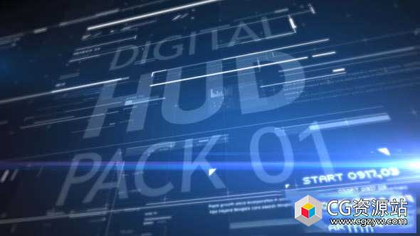 AE模板-科幻计算机数字高科技HUD信息图元素片头 HUD Pack