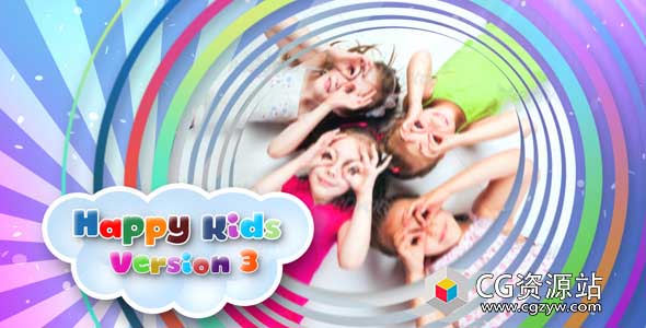 AE模板-孩子快乐童年明亮多彩片头包装开场 Kids Opener v3