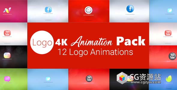 AE模板-4K Logo动画包企业标志弹跳片头Logo 4K Animation