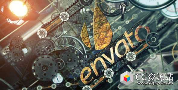 AE模板-三维机械齿轮链条Logo片头动画 Mechanical Logo Reveal