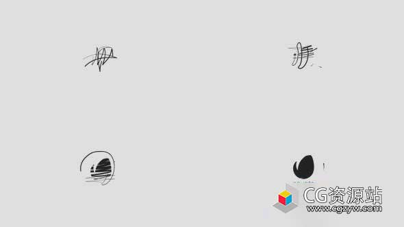 AE模板-4K时尚手绘涂写Logo动画 Minimal Drawing Logo