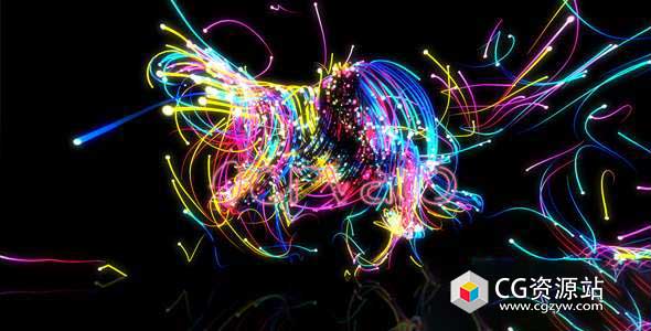 AE模板-抽象多彩粒子运动文字Logo动画 Pretty Particles Logo Reveal