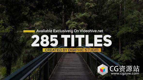AE模板-285组优雅独特文字标题排版动画包 Titles Animation