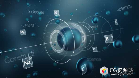 AE模板-E3D三维科技感细胞化学分子Logo动画 Molecules