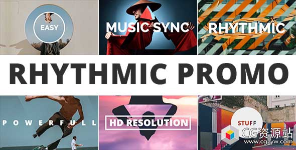 AE模板-节奏感企业公司宣传分屏滑块图文幻灯片介绍 Rhythmic Promo