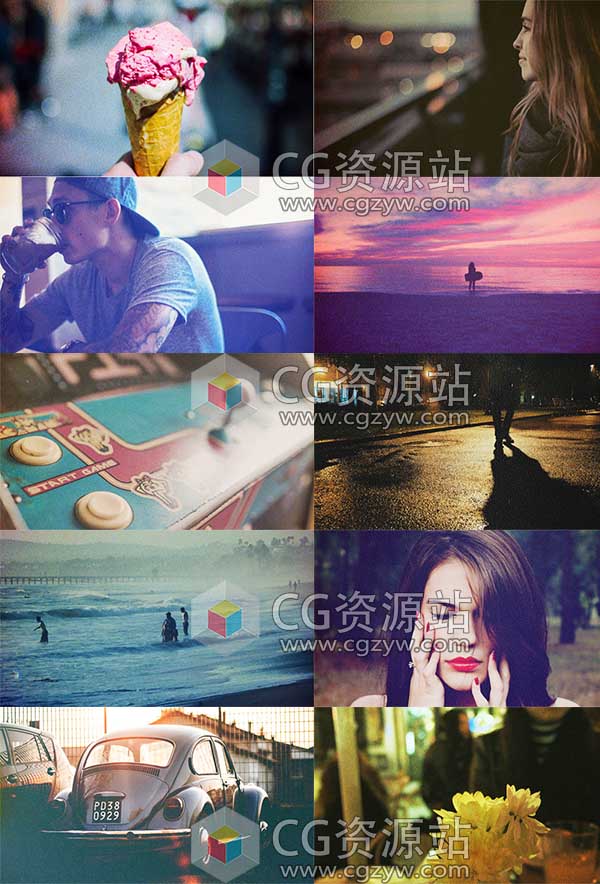 视频素材-22组彩色复古胶片增加视频噪点高清素材