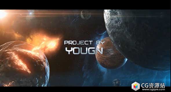 AE模板-E3D星球大战宇宙穿梭电影文字标题4K片头开场