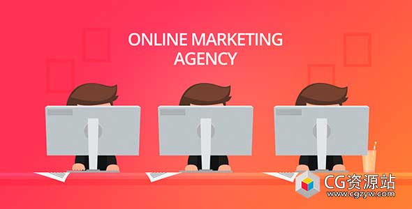 AE模板-MG动画片头在线营销机构网络购物宣传 Online Marketing Agency