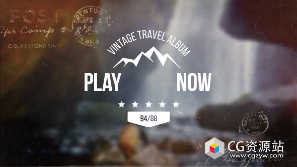 AE模板-复古幻灯片家庭度假旅游照片回忆动画Vintage Slideshow