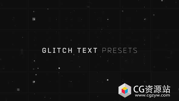 AE预设-科技感毛刺文本动画预设 Glitch Text Presets