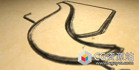 AE模板-中国风笔刷书写描边Logo动画 Brushed Logo Reveal