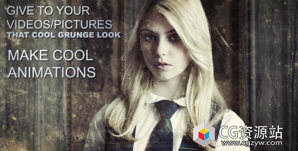 AE模板-复古电影划痕图片展示片头 Urban Explorer – Grunge Animations