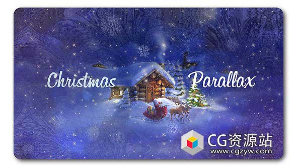 AE模板-圣诞节粒子视差图片相册文字标题片头 Christmas Parallax Slideshow 免费下载