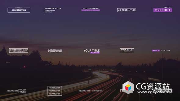 AE模板-4k文字标题排版动画minimal-titles-