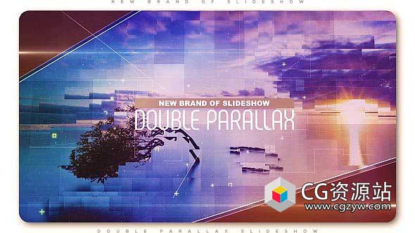 AE模板-三维双视差拼贴图片公司宣传片视频展示展示片头