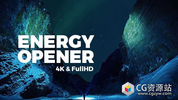 AE模板-4K时尚企业动态快速图片文字标题片头 Energy Opener