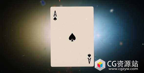AE模板-游戏扑克牌飞舞Logo动画 Flying Cards Logo Reveal