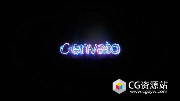 AE模板-SABRE能量描边快速Logo动画 Glitch Energy Logo