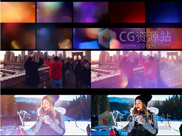 93组唯美镜头光斑眩光散景漏光可叠加合成高清视频素材