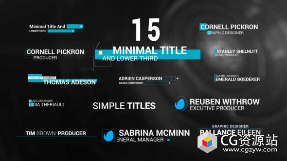 AE模板-15组线条图形文字标题排版动画 15 Minimal Lower Third