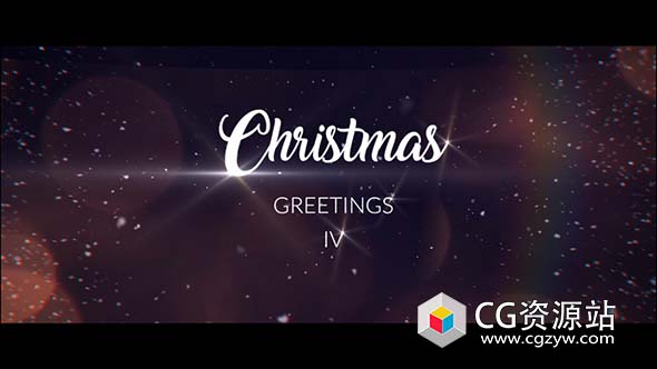 AE模板-圣诞问候下雪粒子汇聚文字图片开场 Christmas Greetings IV
