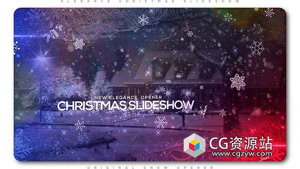 AE模板-雪花圣诞节照片幻灯片动画Elegant Christmas Slideshow