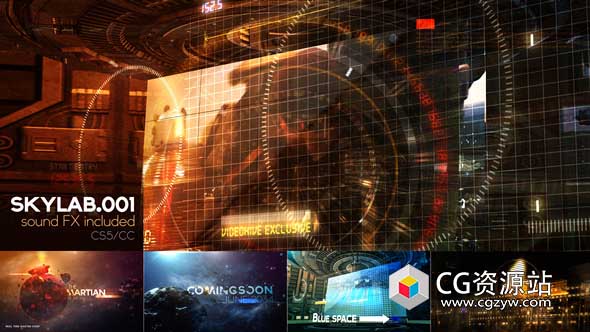 AE模板-未来科幻三维宣传片头科幻太空战宇宙飞船 SKY LAB 001