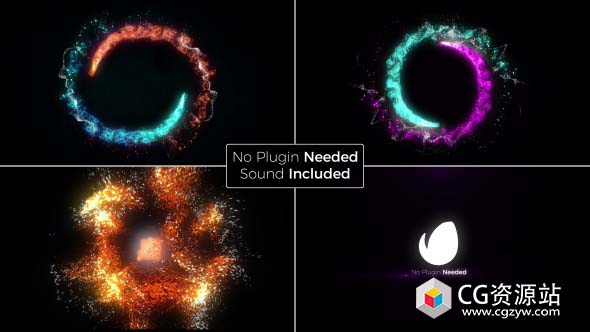 AE模板-彩色粒子旋转演绎logo片头动画Particular Logo免费下载