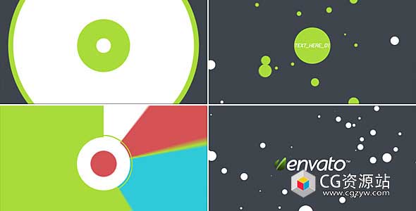 AE模板-扁平化电视节目预告Logo动画 Opening Logo