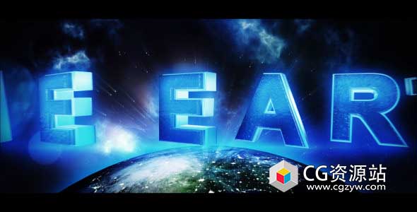 AE模板-E3D地球开场震撼史诗大片电影三维文字飞入预告片头The Earth Trailer 免费下载